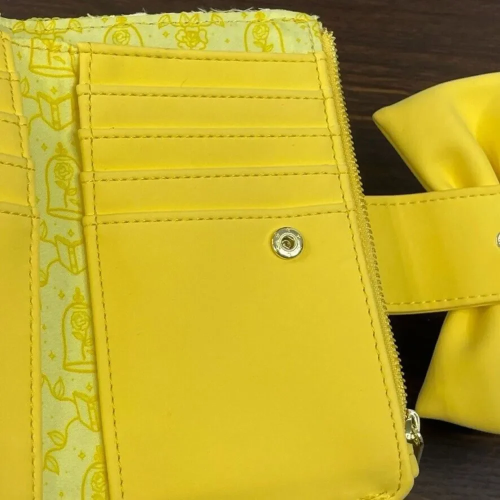 Loungefly Disney Beauty And The Beast Belle Sequin Wallet Exclusive Yellow - Picture 6 of 11